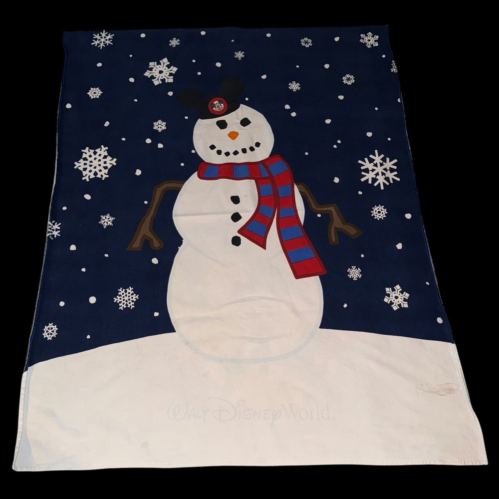 Walt Disney World Disneyland Resort Mickey Mouse Snowman ThrowBlanket 48x54 READ